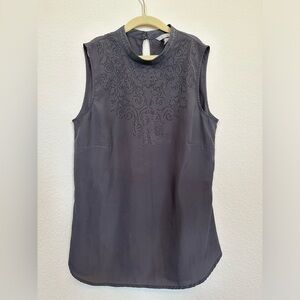 H&M | Bejeweled Grey Top | US 4